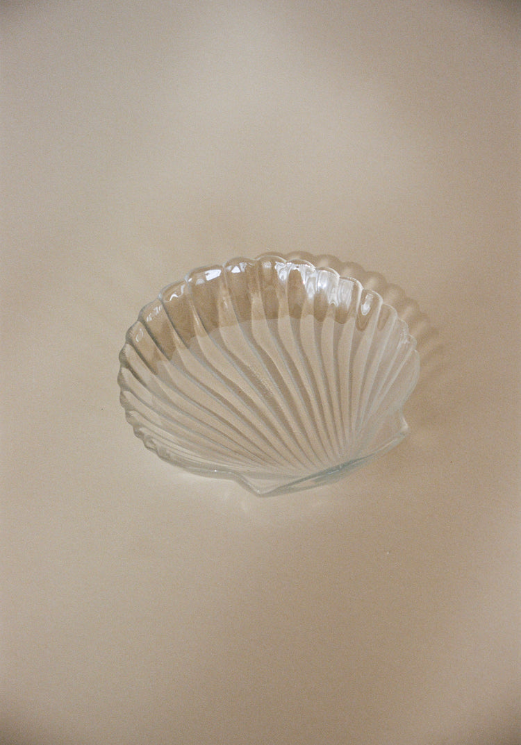 Vintage Glass Shell Catchall Dish