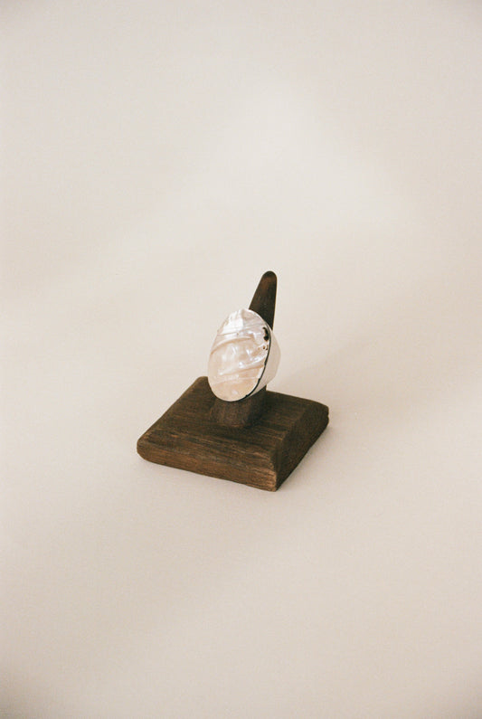 Artisanal Natural Shell and Horn Ring