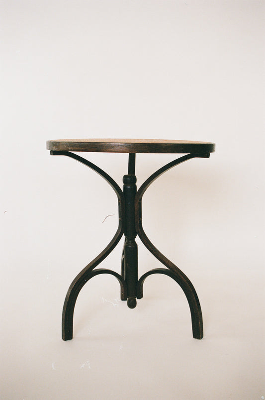 Vintage Bentwood Round Cane Accent table