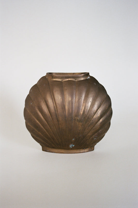 Patinated Brass Seashell Vase