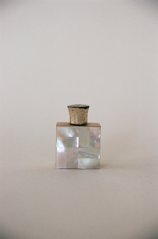 Petite Mother of Pearl Perfume Bottle with Patina