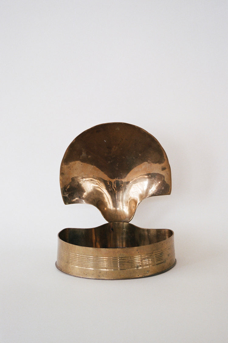 Vintage Brass Shell Trinket Box