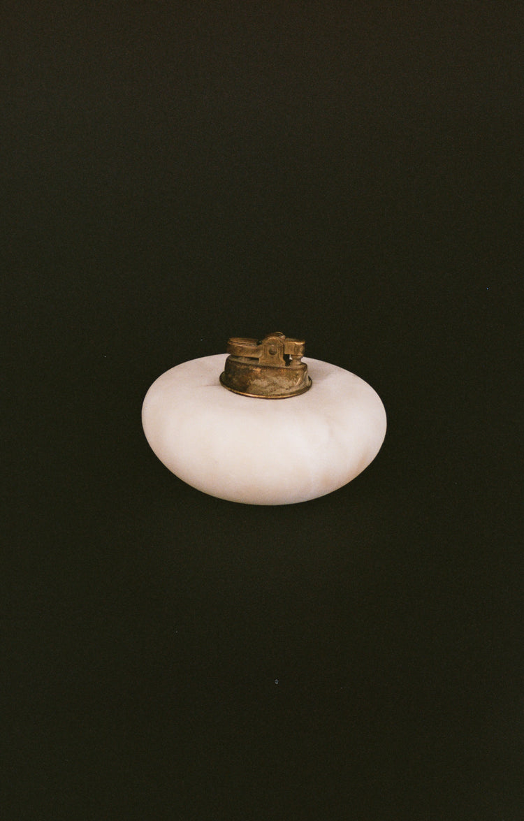 Vintage Marble and Brass Table Lighter