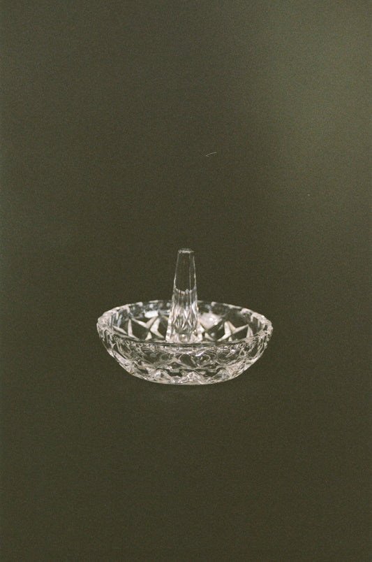 Vintage Cut Crystal Ring Holder Dish