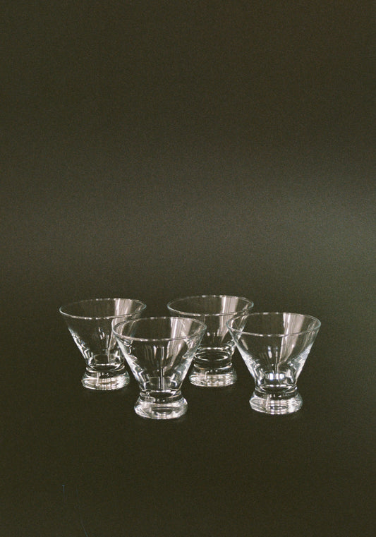 Sculptural Pedestal Glasses, Set of Four
