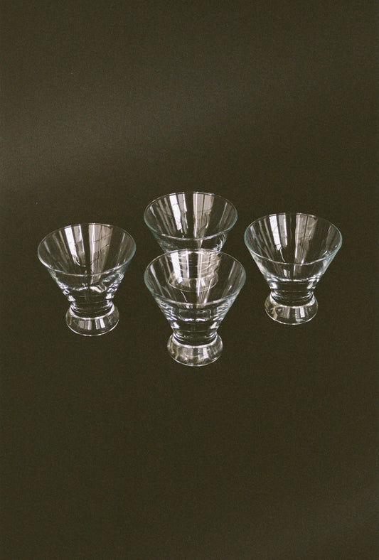 Sculptural Pedestal Glasses, Set of Four