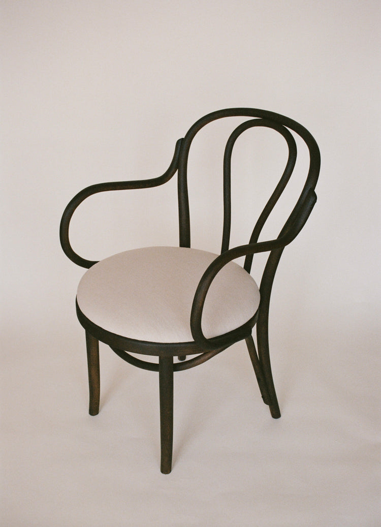 Restored Bentwood Chair with Linen Upholstery - 3 Available