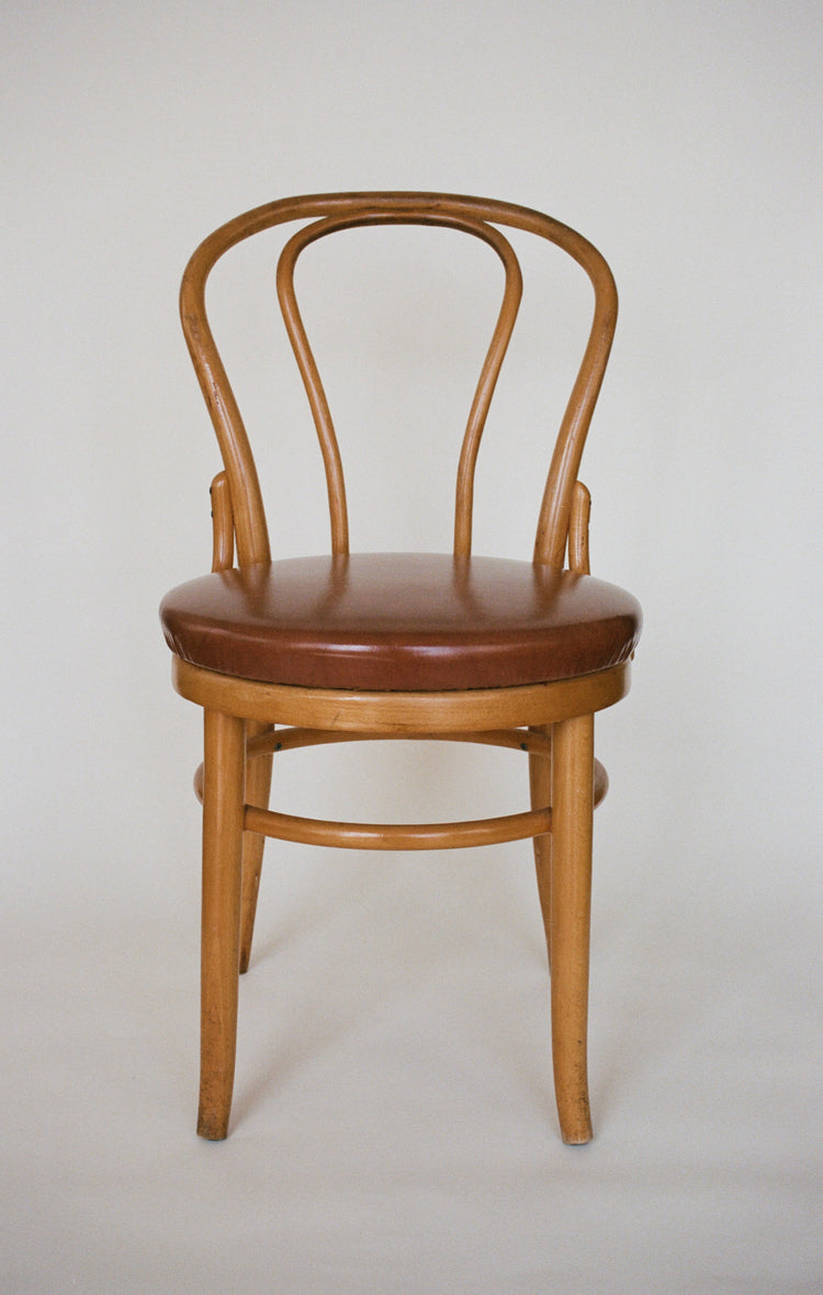 Bentwood Café Chair with Brown Vinyl Seat