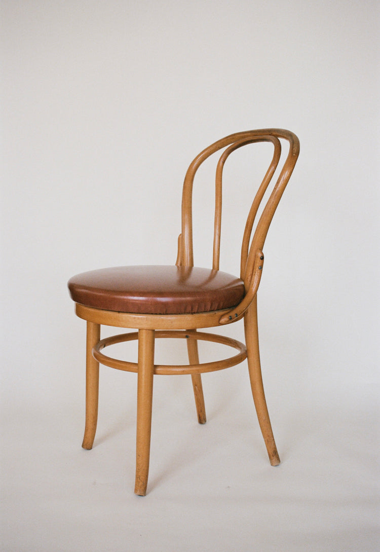 Bentwood Café Chair with Brown Vinyl Seat