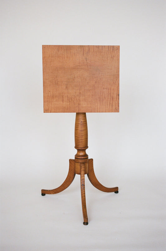 Classical Wood Pedestal and Scroll Footstool