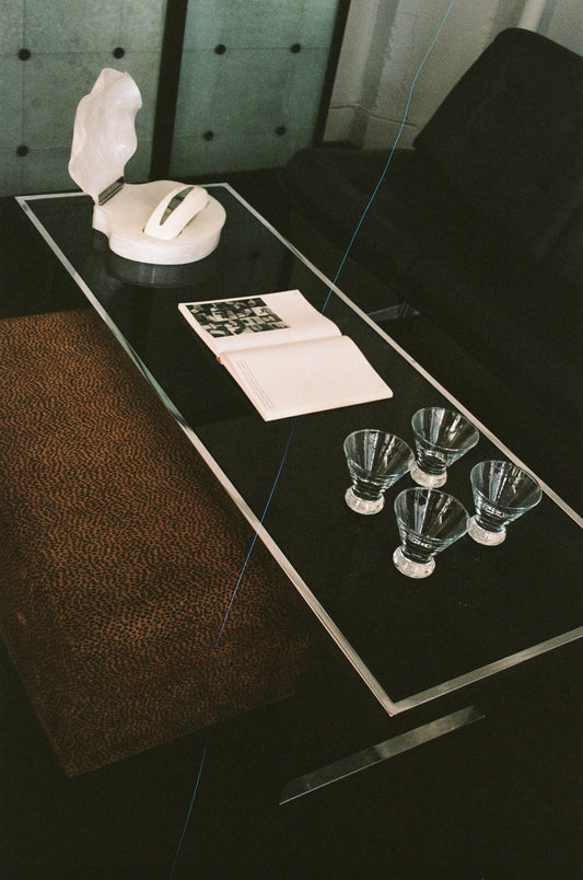 Glass and Chrome Waterfall Coffee Table