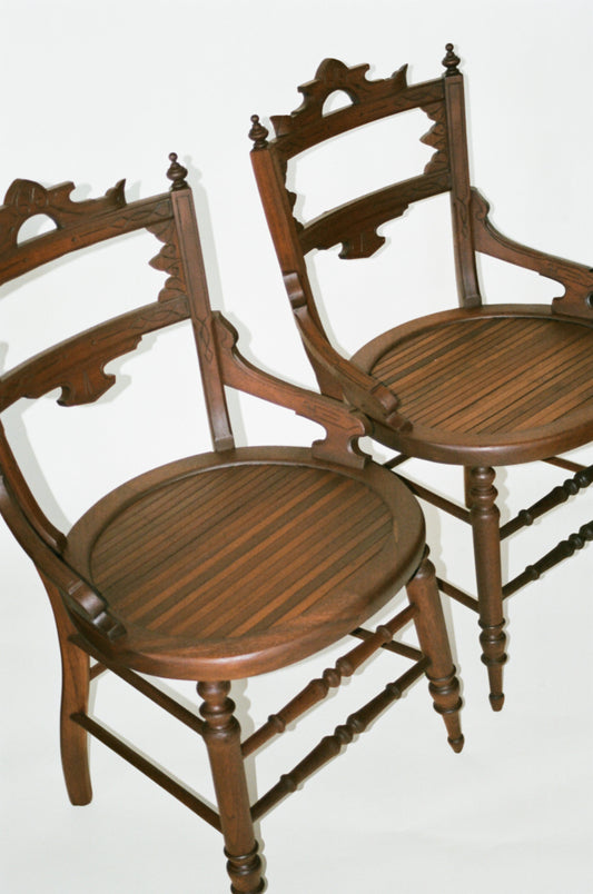 Set of Two Restored Vintage Victorian Style Chairs