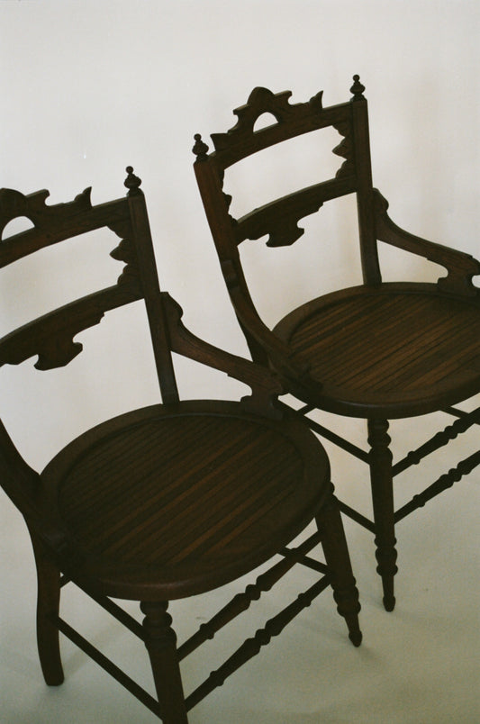Set of Two Restored Vintage Victorian Style Chairs