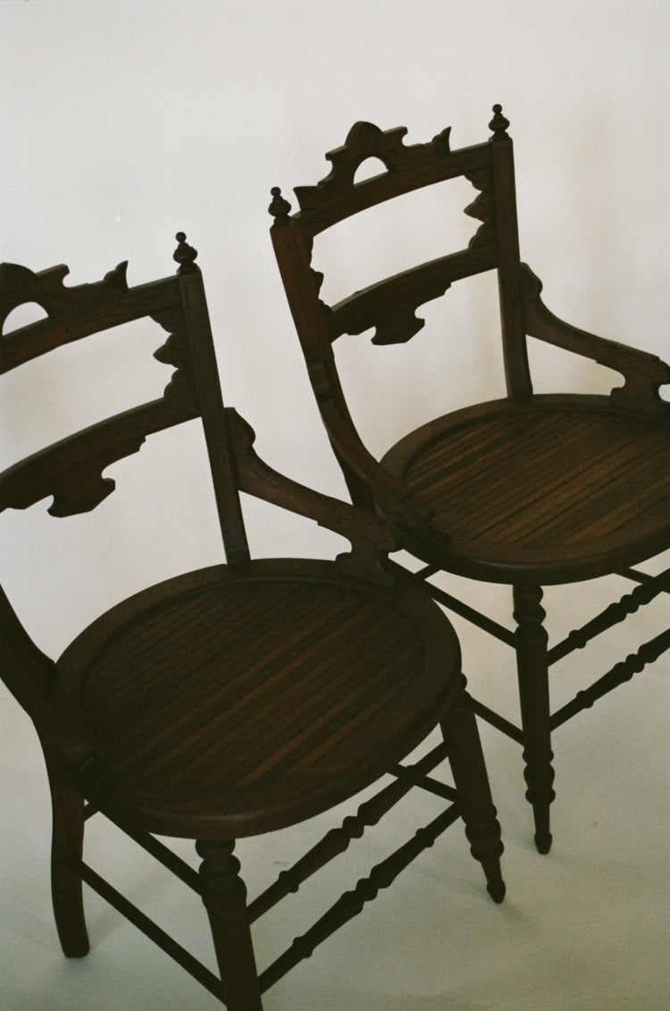 Set of Two Restored Vintage Victorian Style Chairs