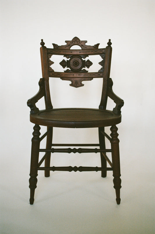 Set of Four Restored Antique Style Carved Wood Dining Chairs