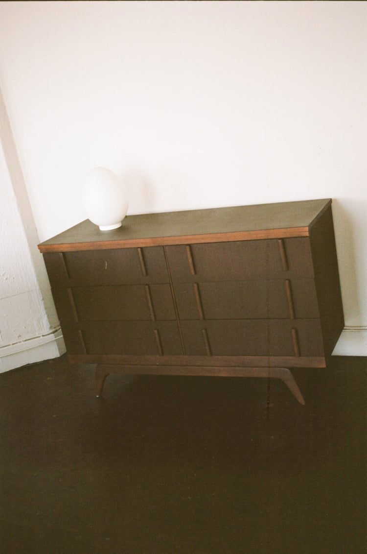 Restored Vintage Mid Century Dresser with Integrated Pulls