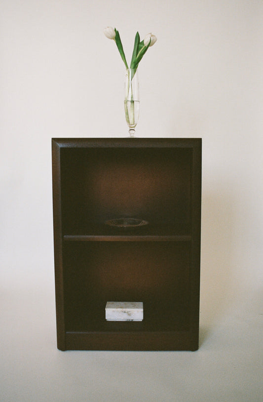 Vintage Rounded Edge Wood Shelf Bookcase