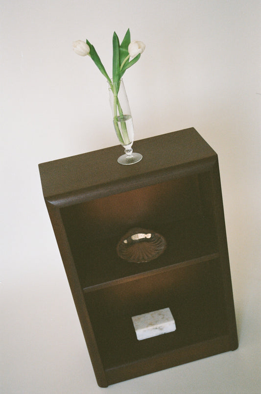 Vintage Rounded Edge Wood Shelf Bookcase