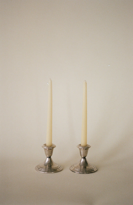 Pair of Vintage Godinger Silverplate Taper Candle Holders