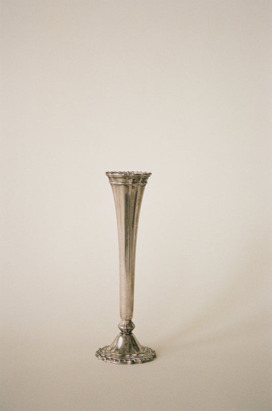 Vintage Petite Silverplate Bud Vase with Ornate Detail
