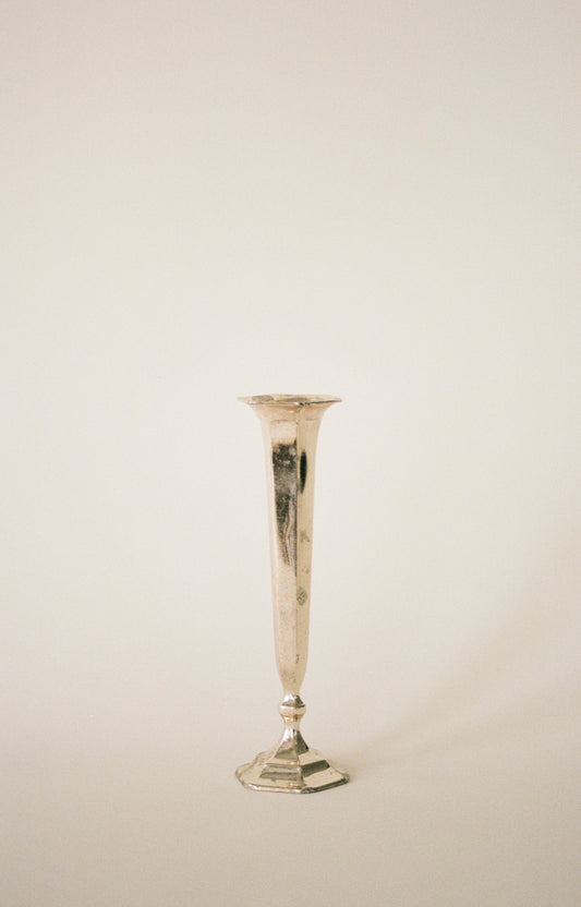 Vintage Petite Silverplate Trumpet Bud Vase