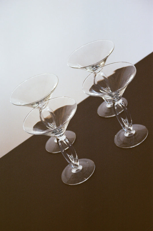 Vintage Martini Glass Set by Libbey