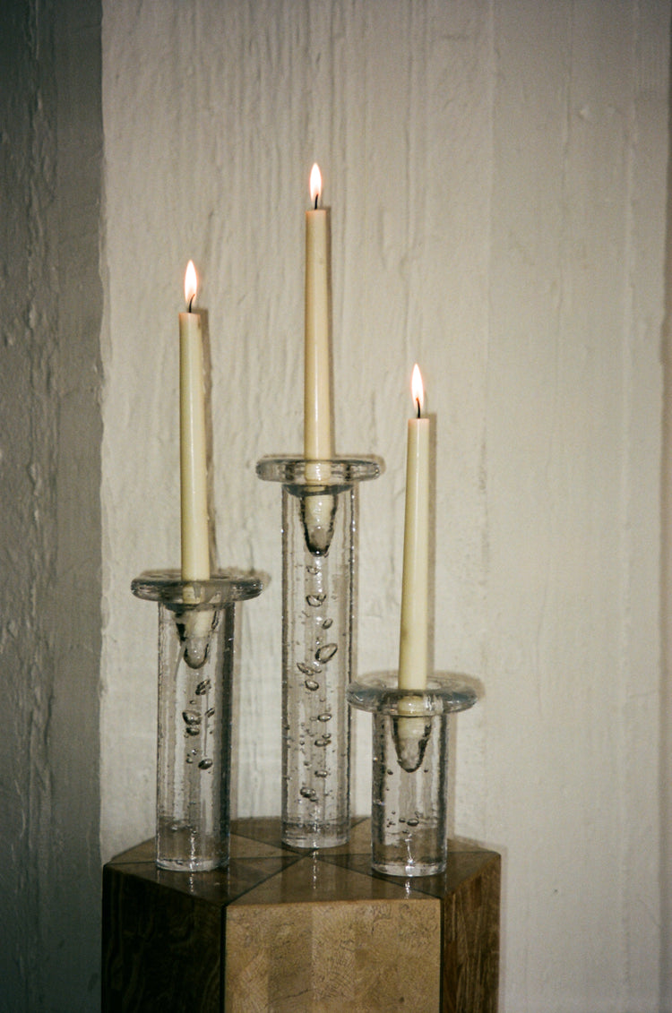 Set of Kosta Boda Glass Candle Holders