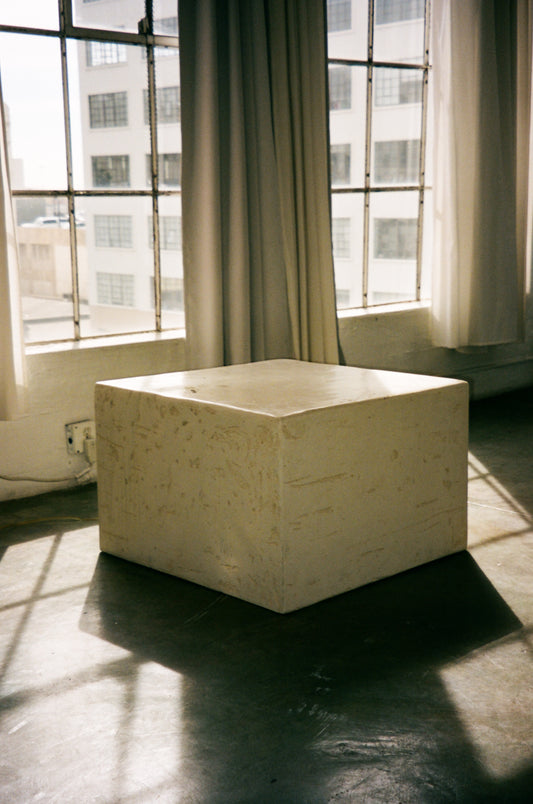 Vintage Plaster Pedestal Table