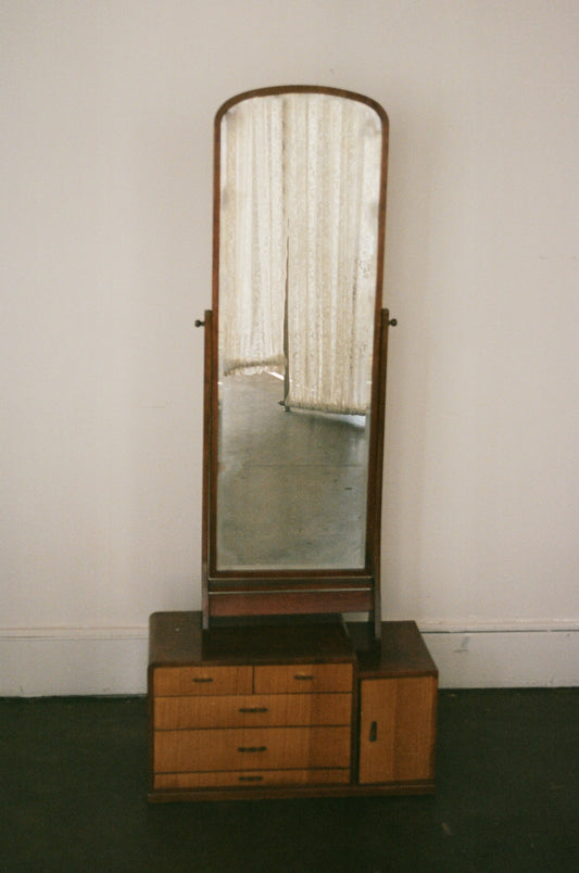 Antique Dressing Mirror with Drawers