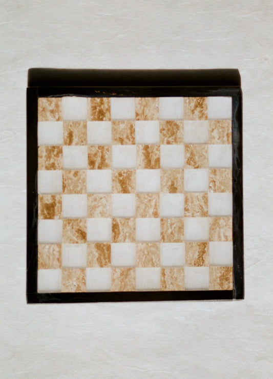 Petite Handcrafted Checkered Onyx Tray
