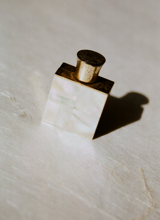 Petite Mother of Pearl Perfume Bottle with Patina