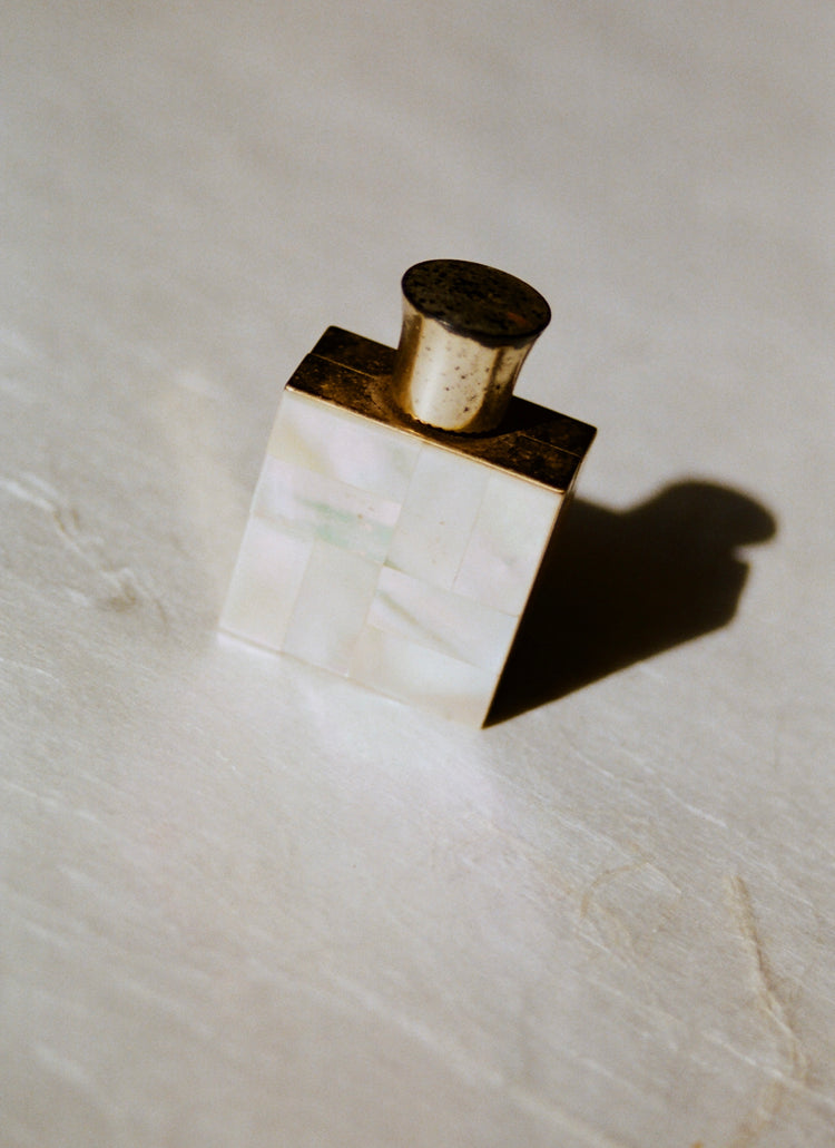 Petite Mother of Pearl Perfume Bottle with Patina