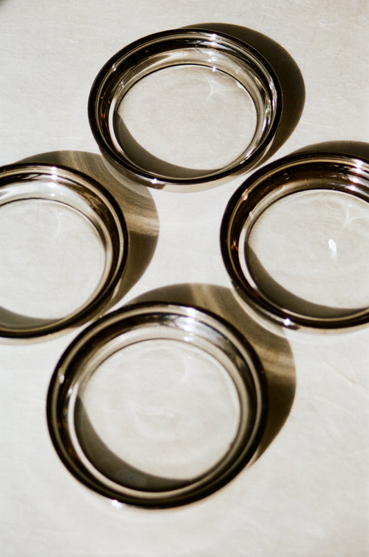 Vintage Glass Coaster Set of Four