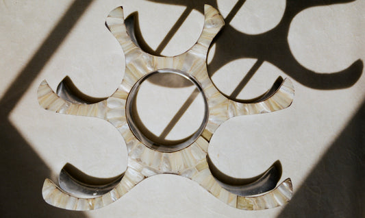 Mother of Pearl and Aluminum Wine Rack