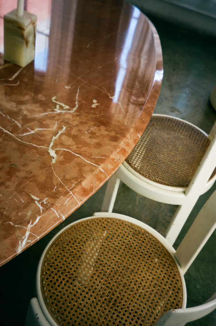 Oval Rust Travertine Dining Table