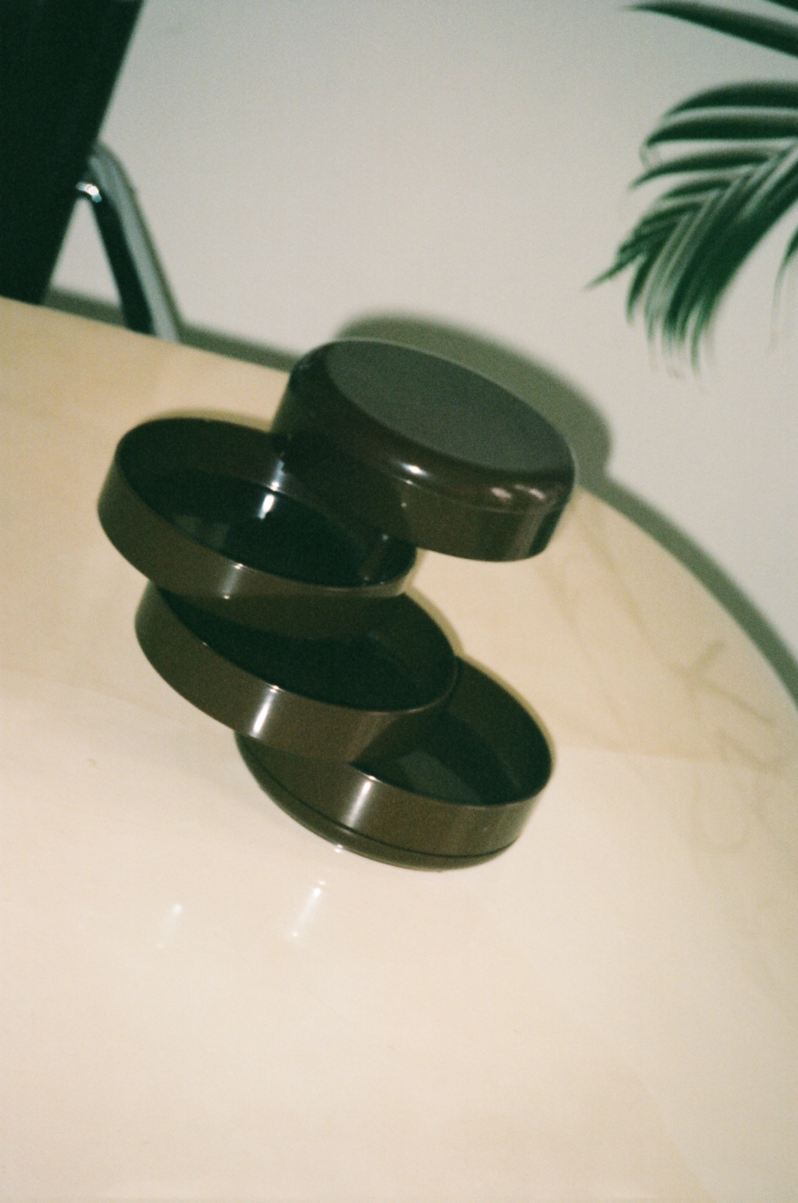 1970s Chocolate Brown Italian Swivel Box by Rino Pirovano