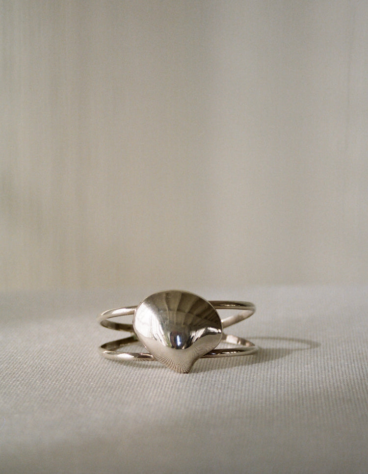 Handcrafted Silver Shell Cuff