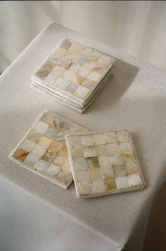 Set of 6 Mother of Pearl Coasters