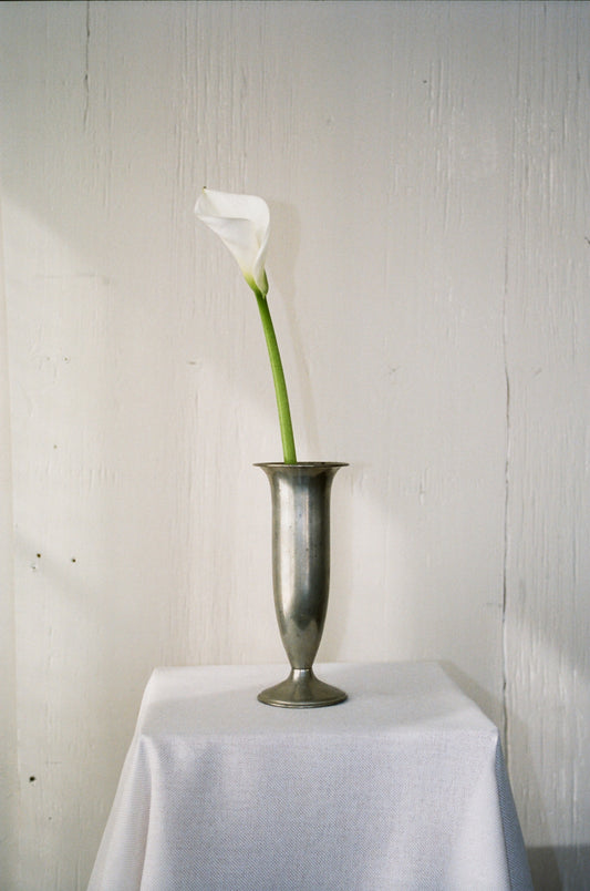 Vintage Pewter Bud Vase with Patina
