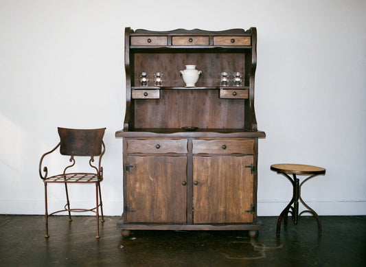Antique Pine Cabinet Hutch