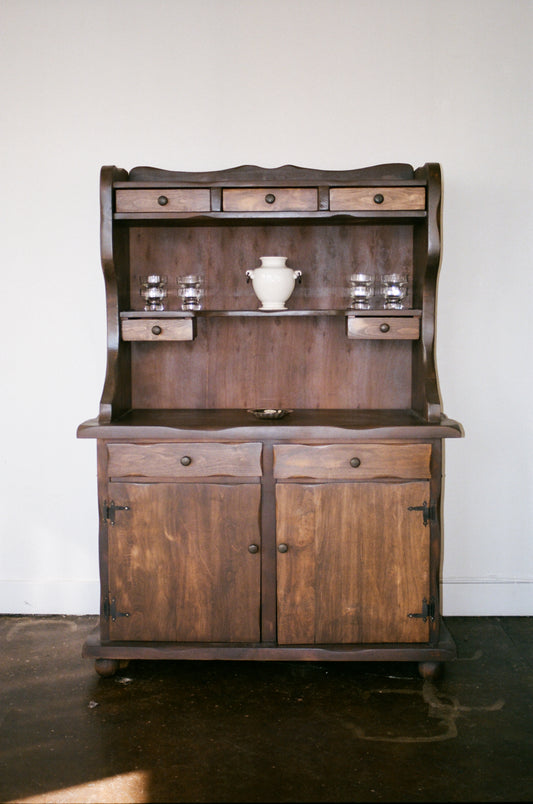 Antique Pine Cabinet Hutch