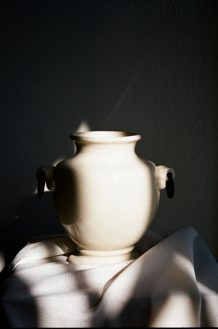 Contemporary Cream Glazed Vase