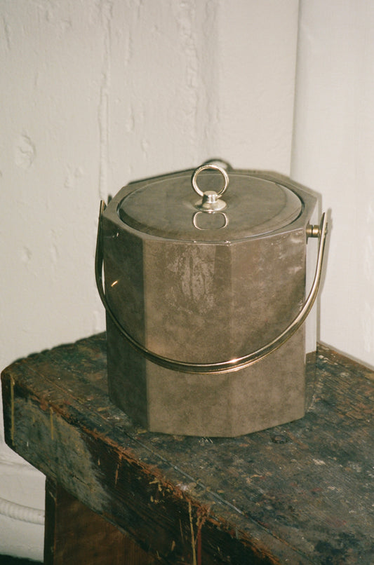 Vintage Taupe Ice Bucket