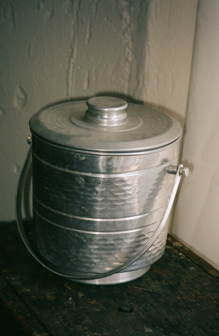 Vintage Hammered Aluminum Ice Bucket