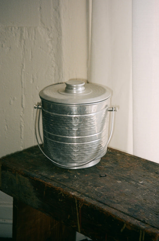 Vintage Hammered Aluminum Ice Bucket