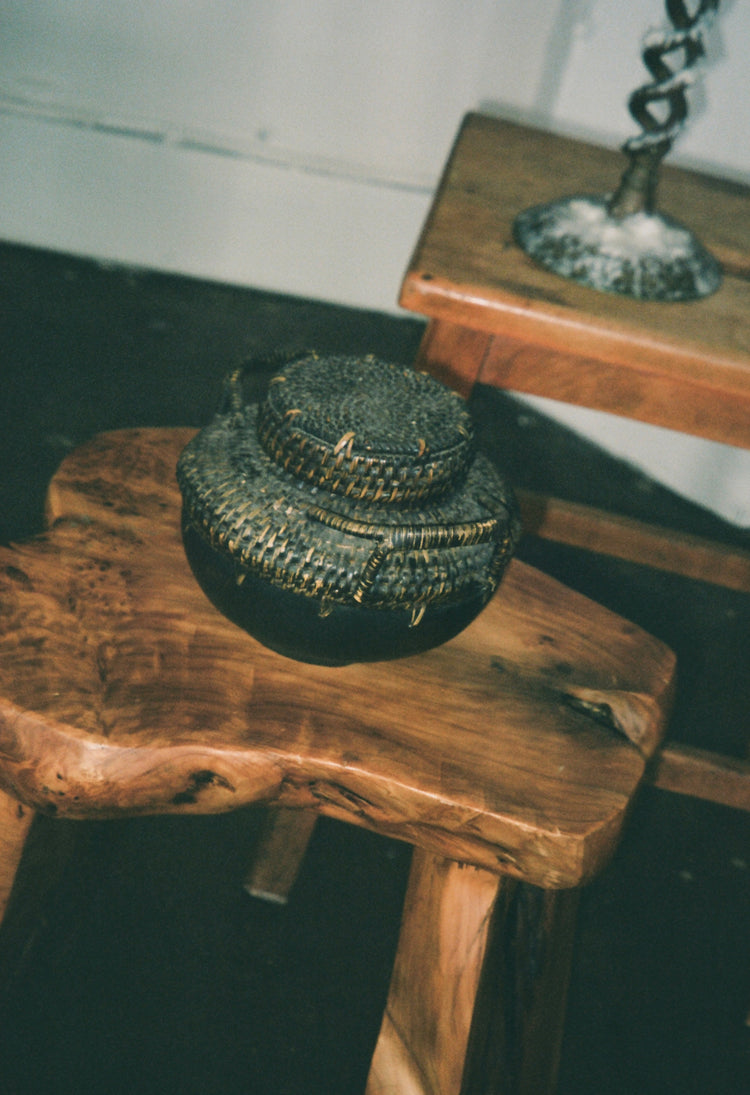 Hand Woven Wooden Container