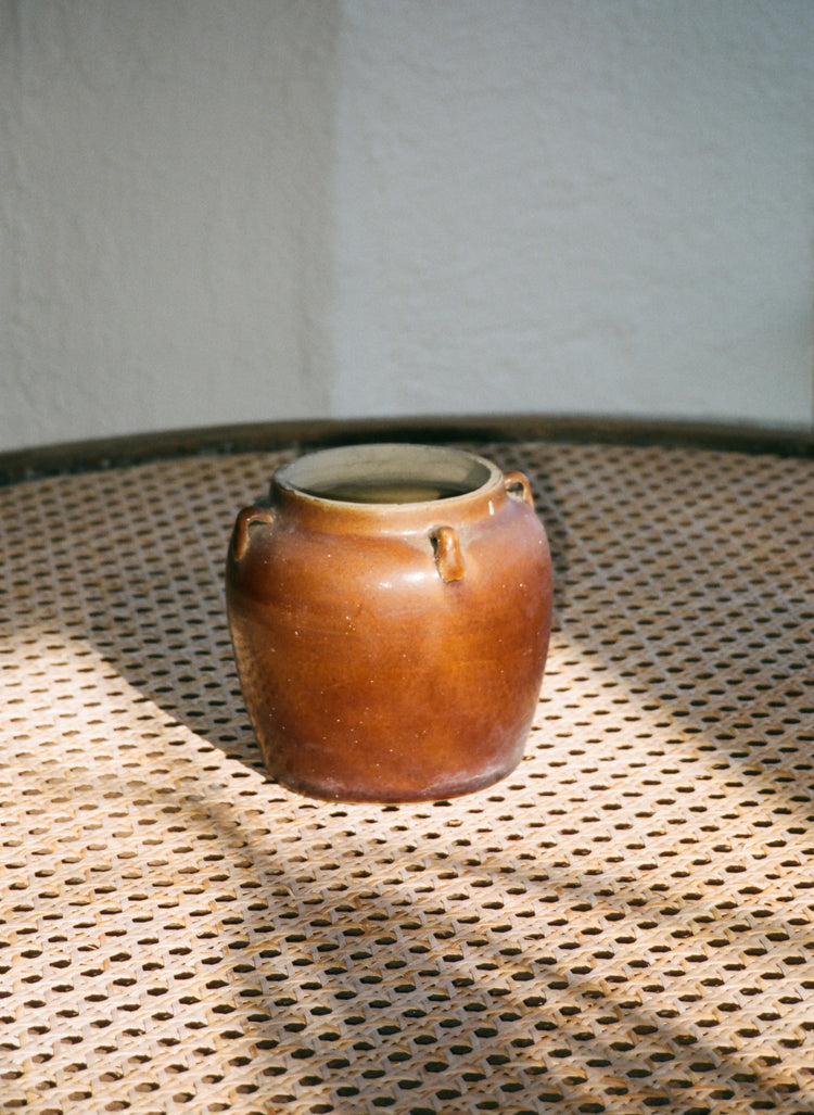 Petite Brown Pottery Vase