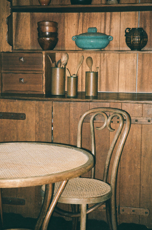 Antique Bentwood and Cane Dining Table