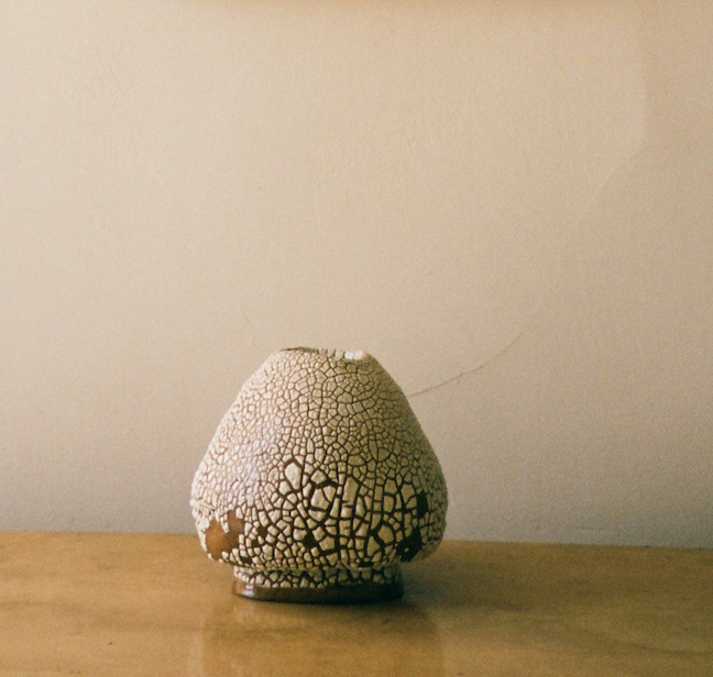 Diana Luong Round Crackle Vase Ceramic
