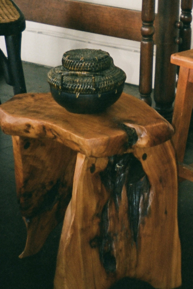 Vintage Live Edge Stool